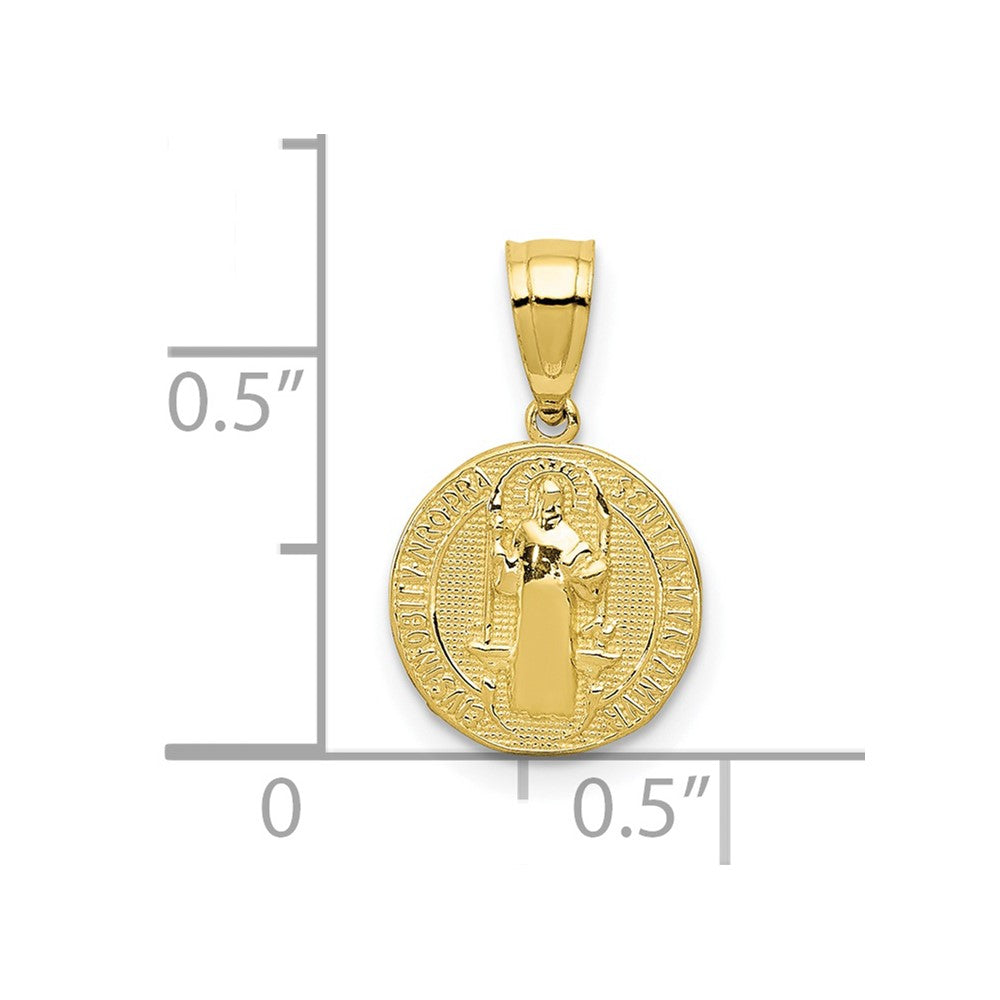 10K Yellow Gold San Benito 2 Sided Round Small Pendant