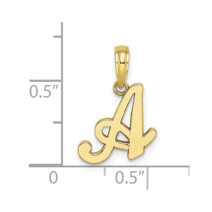 10K Yellow Gold 10K Polished A Script Initial Charm