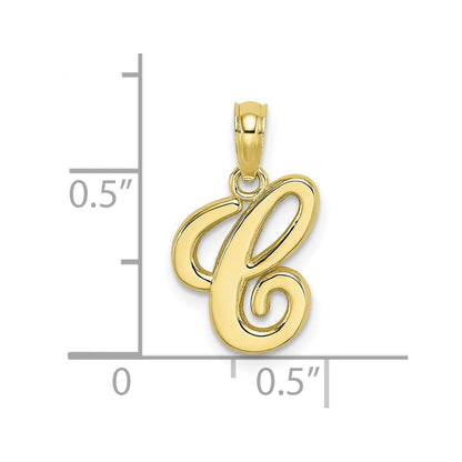 10K Yellow Gold 10K Polished C Script Initial Charm