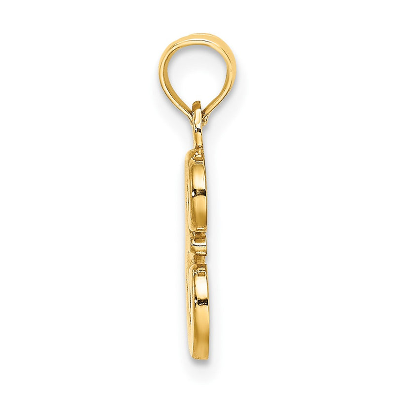 10K Yellow Gold 10K Polished E Script Initial Charm