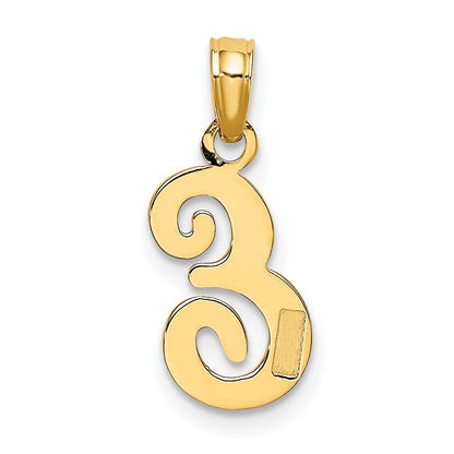 10K Yellow Gold 10K Polished E Script Initial Charm