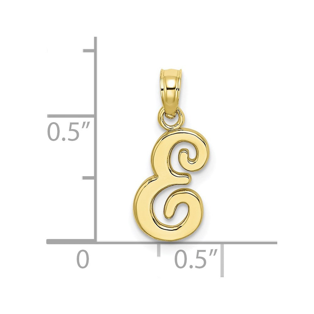 10K Yellow Gold 10K Polished E Script Initial Charm