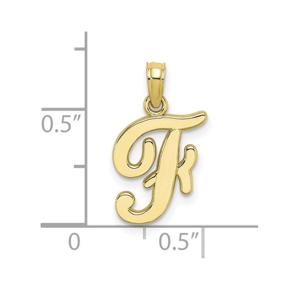 10K Yellow Gold 10K Polished F Script Initial Charm