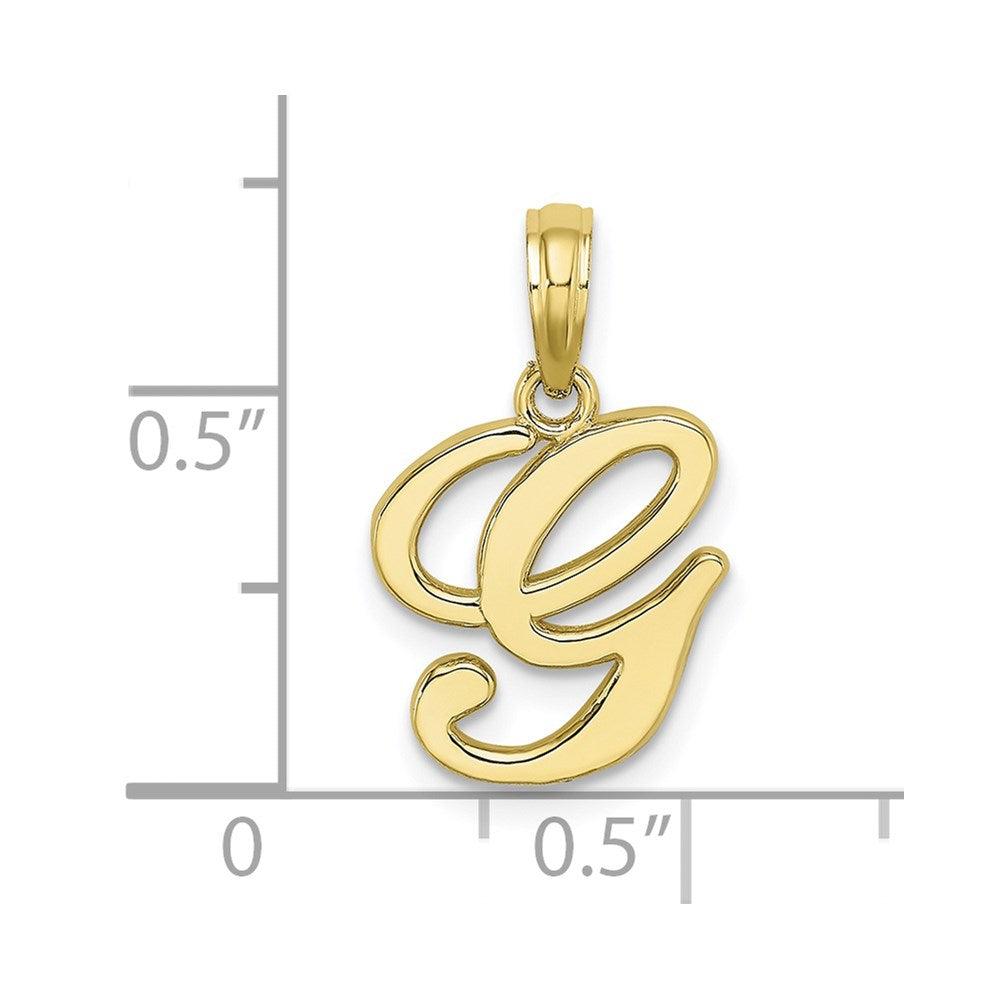 10K Yellow Gold 10K Polished G Script Initial Charm
