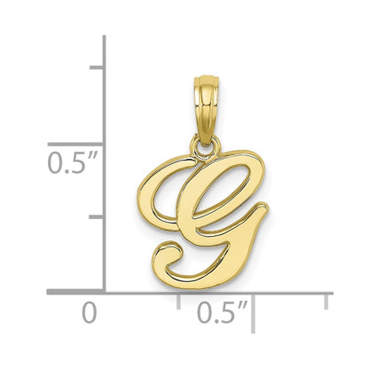 10K Yellow Gold 10K Polished G Script Initial Charm