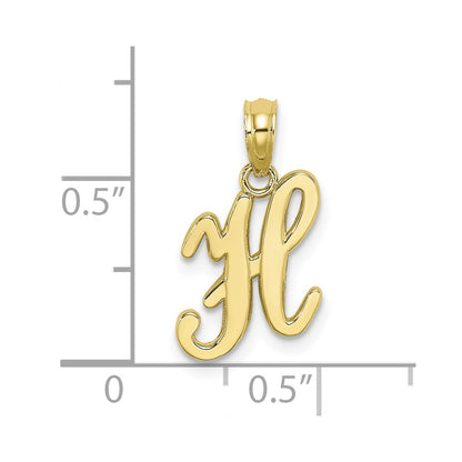 10K Yellow Gold 10K Polished H Script Initial Charm