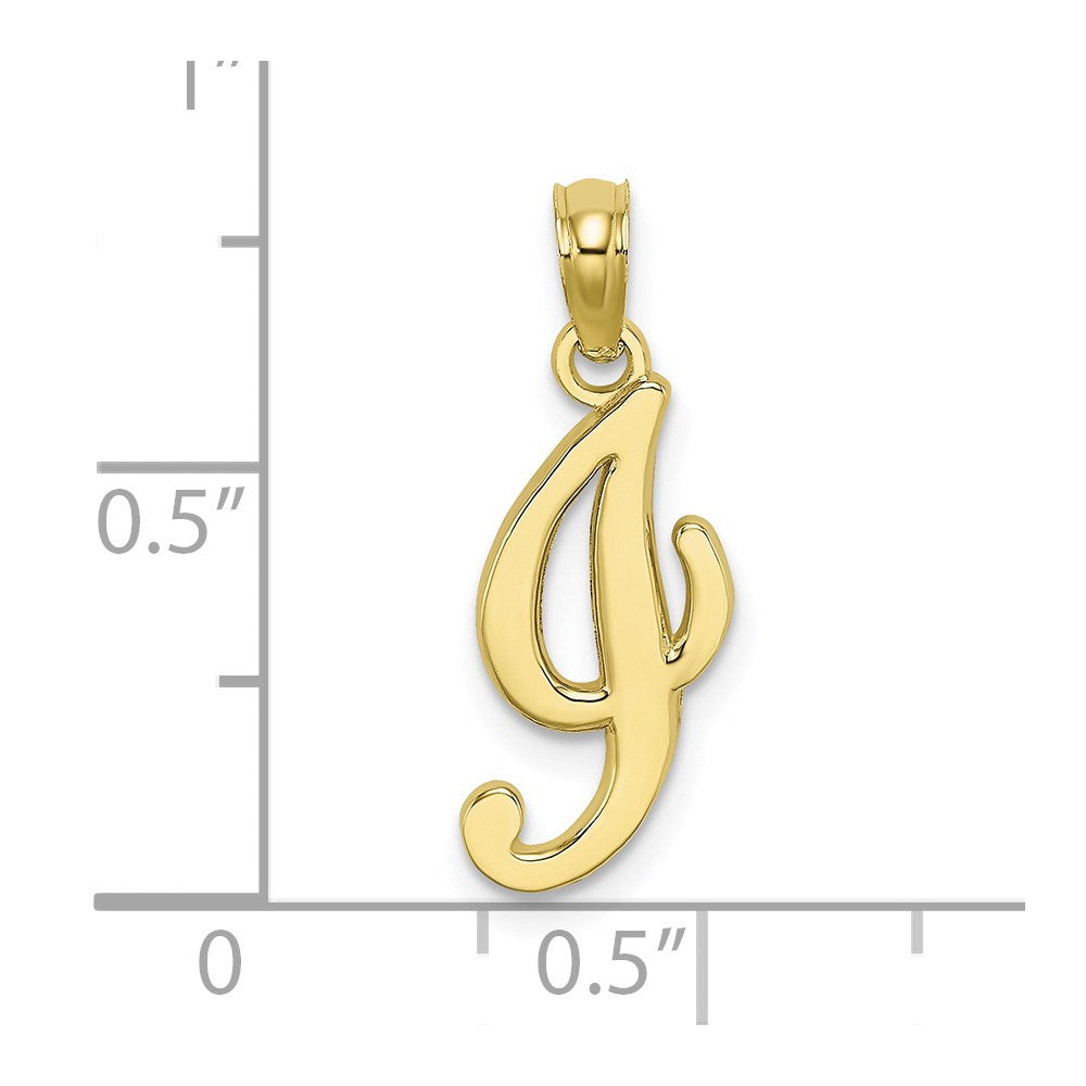 10K Yellow Gold 10K Polished I Script Initial Charm