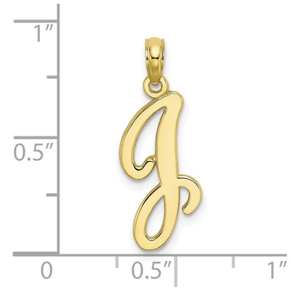 10K Yellow Gold 10K Polished J Script Initial Charm