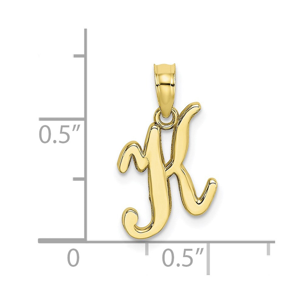 10K Yellow Gold 10K Polished K Script Initial Charm