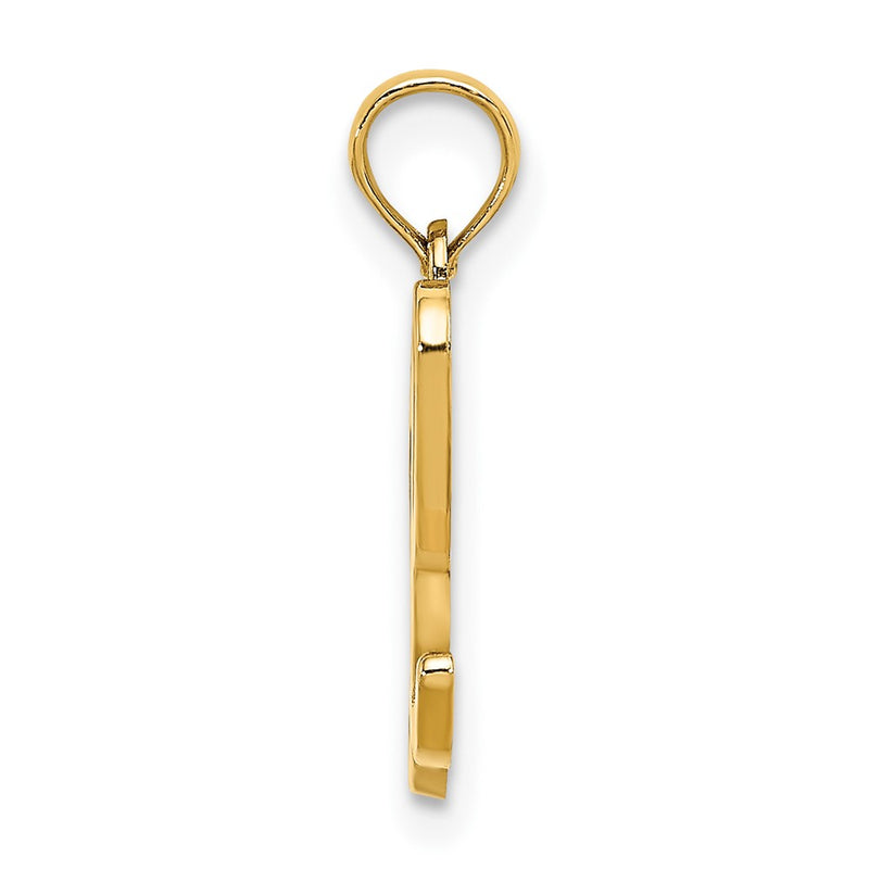 10K Yellow Gold 10K Polished L Script Initial Charm