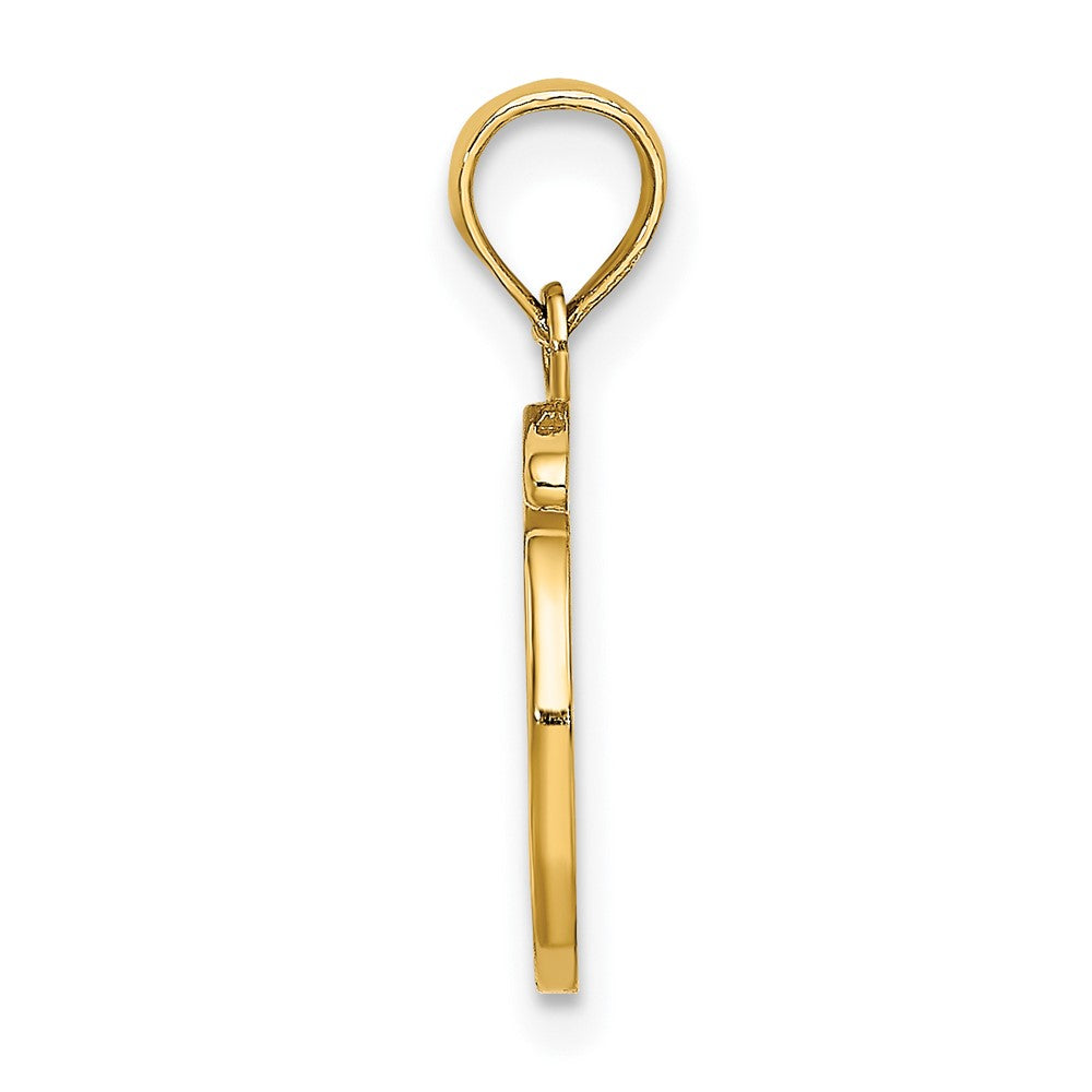 10K Yellow Gold 10K Polished O Script Initial Charm