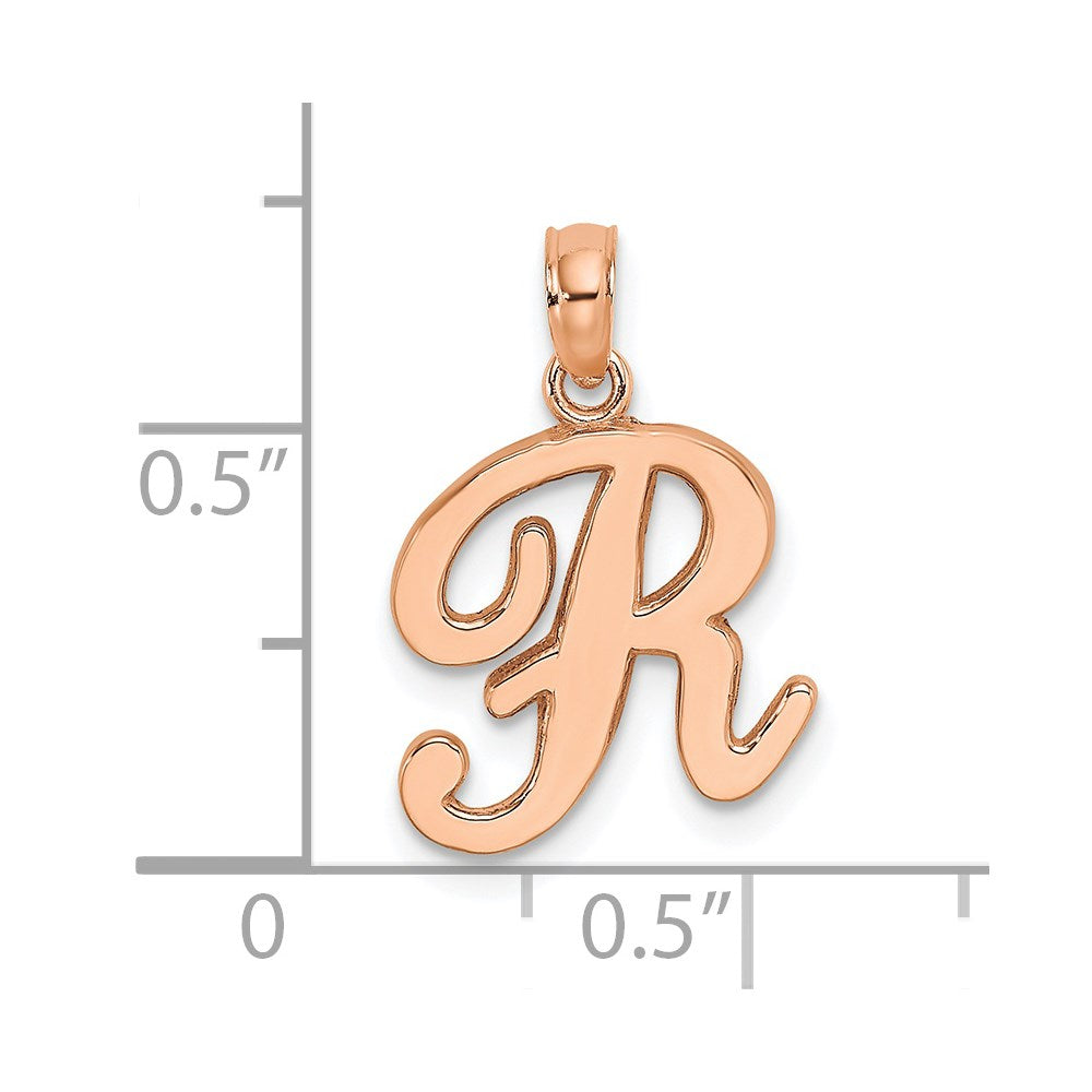10K Yellow Gold 10K Polished R Script Initial Charm