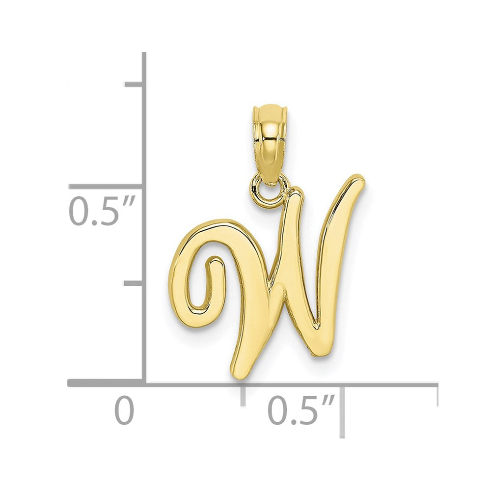 10K Yellow Gold 10K Polished W Script Initial Charm