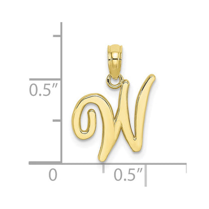 10K Yellow Gold 10K Polished W Script Initial Charm