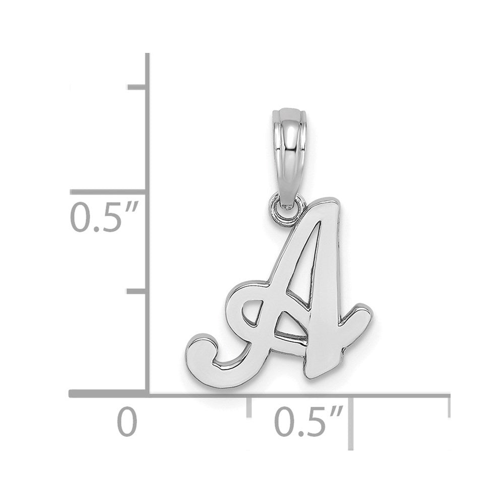 10K White Gold 10K Polished A Script Initial Charm