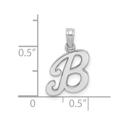 10K White Gold 10K Polished B Script Initial Charm