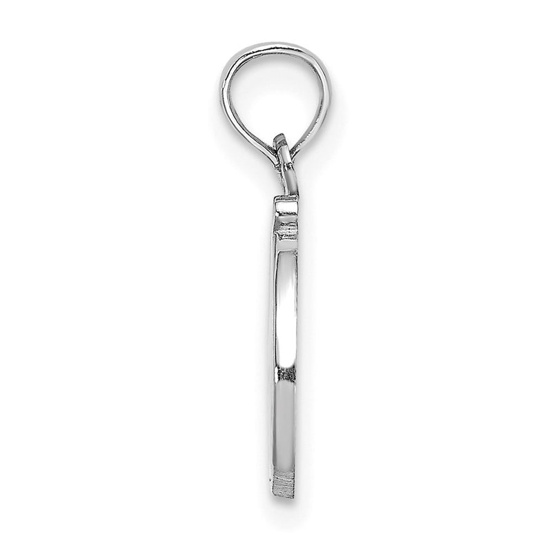 10K White Gold 10K Polished D Script Initial Charm