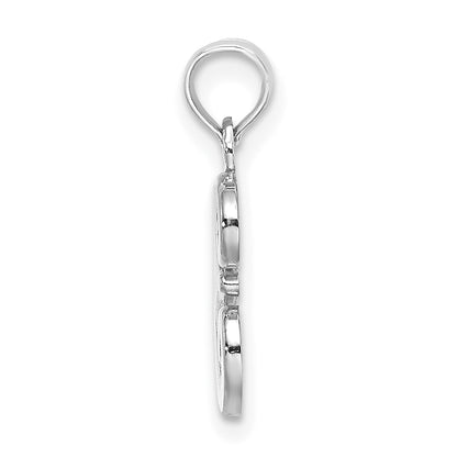 10K White Gold 10K Polished E Script Initial Charm
