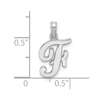 10K White Gold 10K Polished F Script Initial Charm