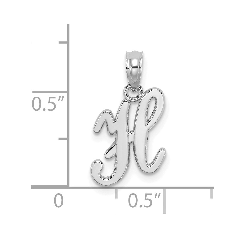 10K White Gold 10K Polished H Script Initial Charm