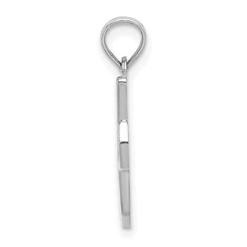 10K White Gold 10K Polished I Script Initial Charm