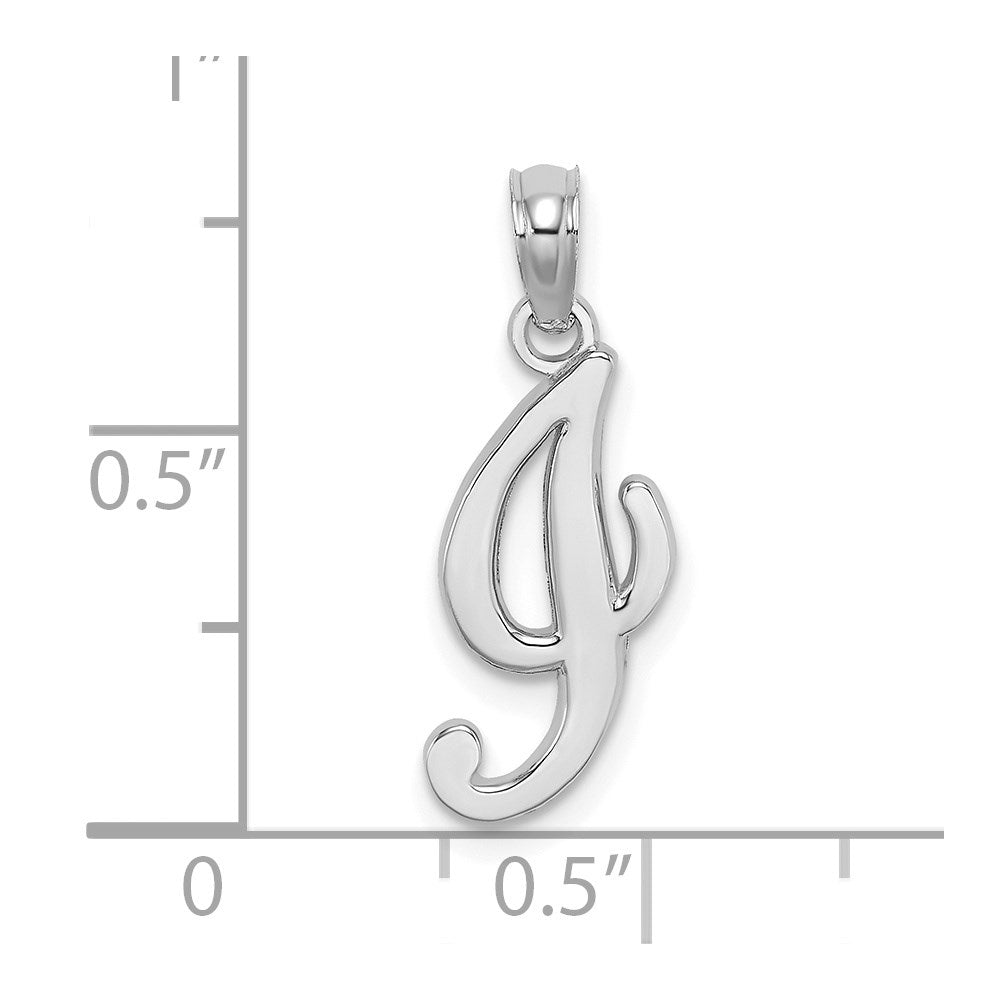 10K White Gold 10K Polished I Script Initial Charm