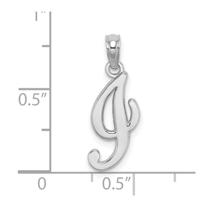 10K White Gold 10K Polished I Script Initial Charm
