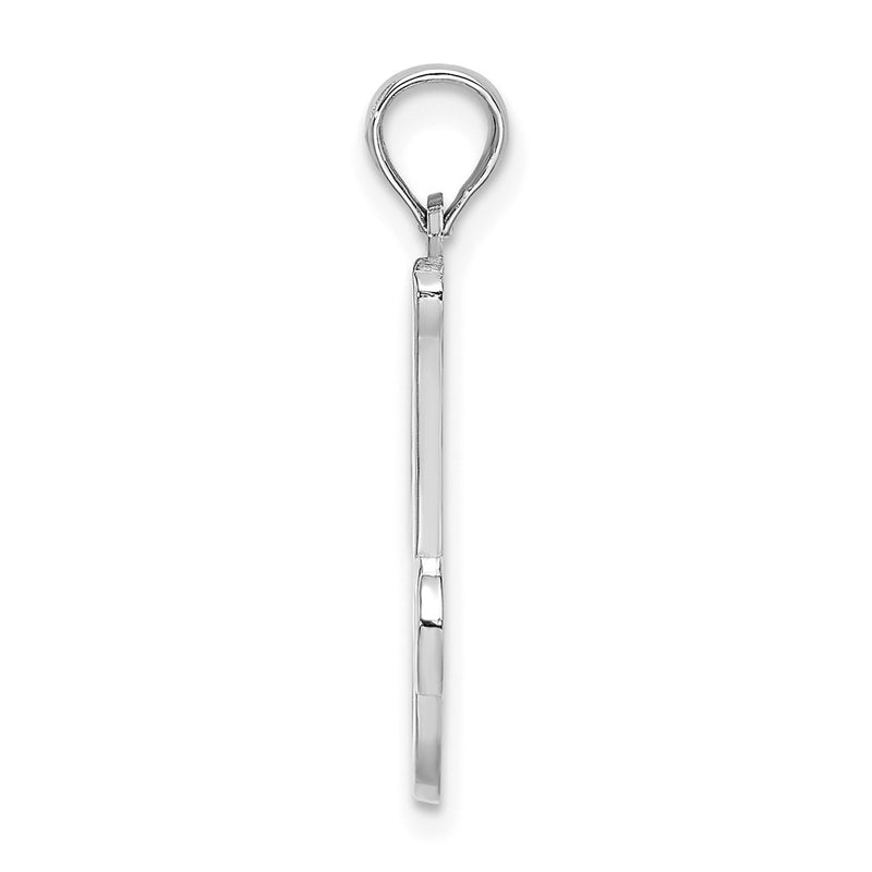 10K White Gold 10K Polished J Script Initial Charm