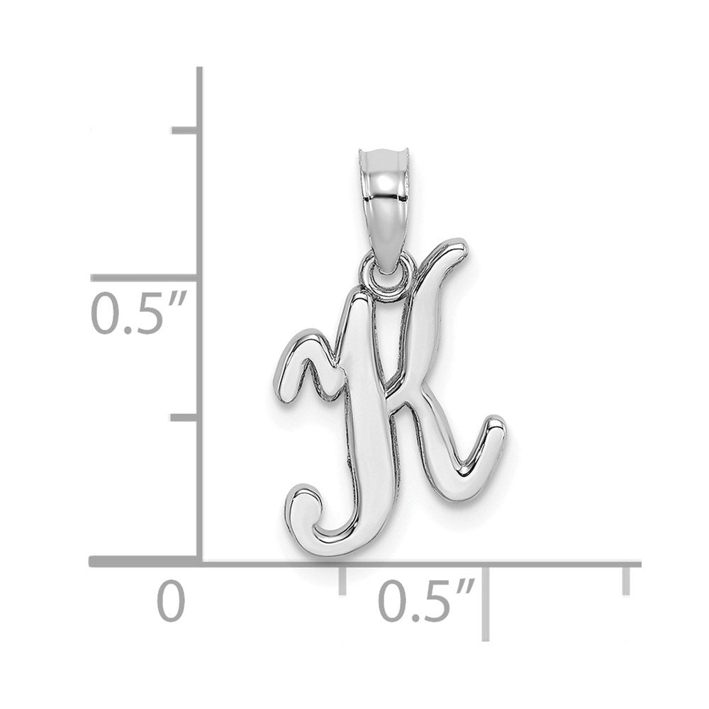 10K White Gold 10K Polished K Script Initial Charm