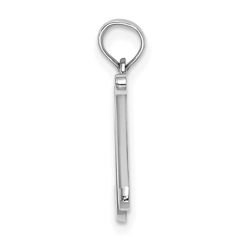10K White Gold 10K Polished N Script Initial Charm