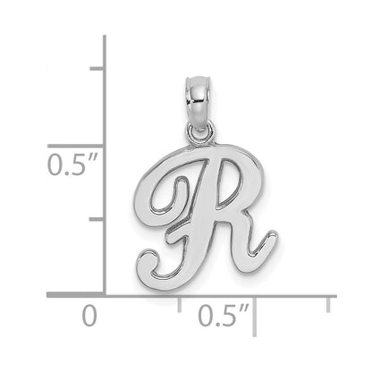 10K White Gold 10K Polished R Script Initial Charm