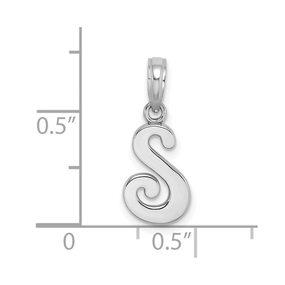 10K White Gold 10K Polished S Script Initial Charm