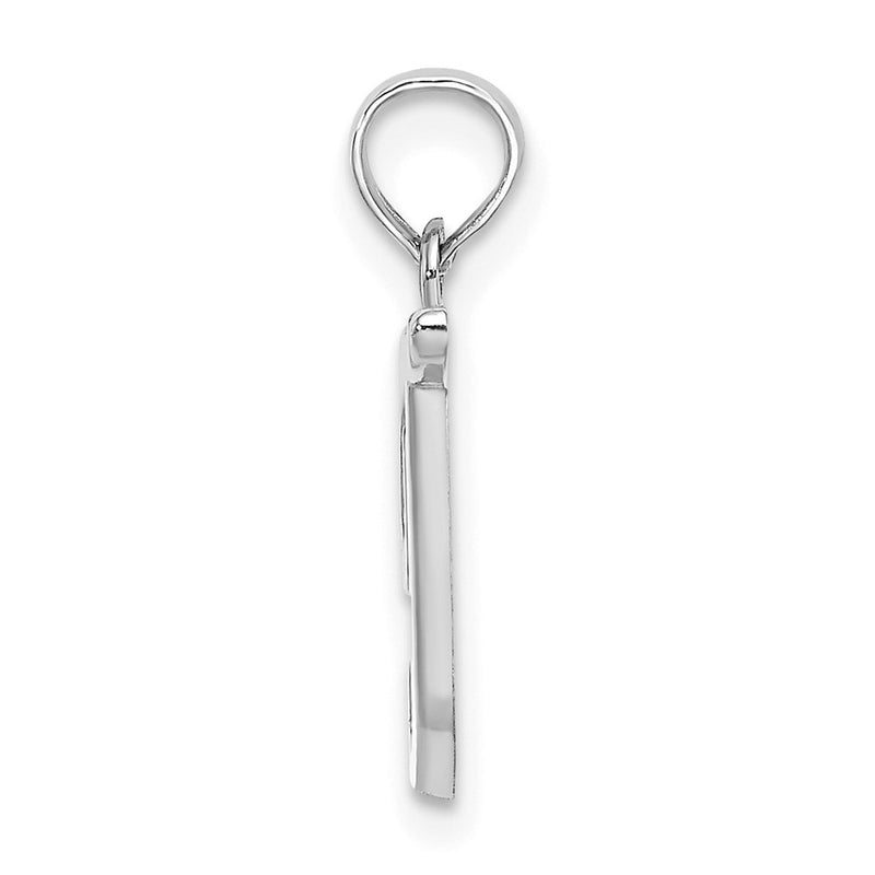 10K White Gold 10K Polished T Script Initial Charm