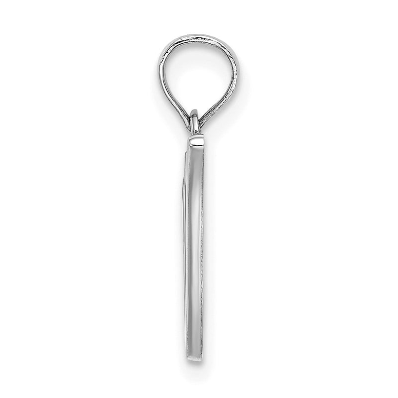 10K White Gold 10K Polished V Script Initial Charm