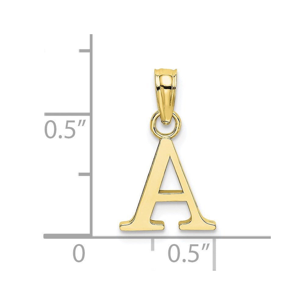 10K Yellow Gold 10K Polished A Block Initial Charm