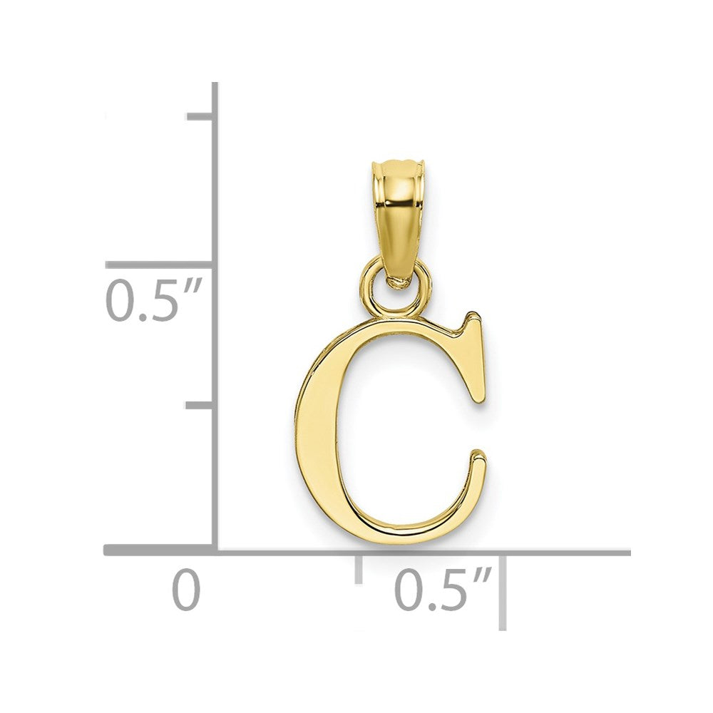 10K Yellow Gold 10K Polished C Block Initial Charm