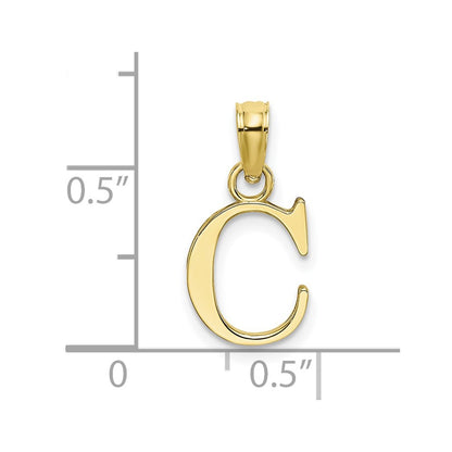 10K Yellow Gold 10K Polished C Block Initial Charm