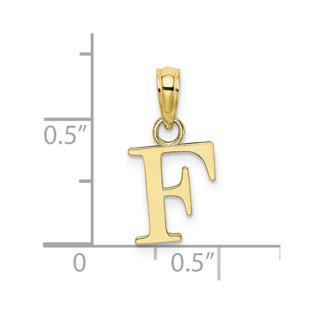 10K Yellow Gold 10K Polished F Block Initial Charm