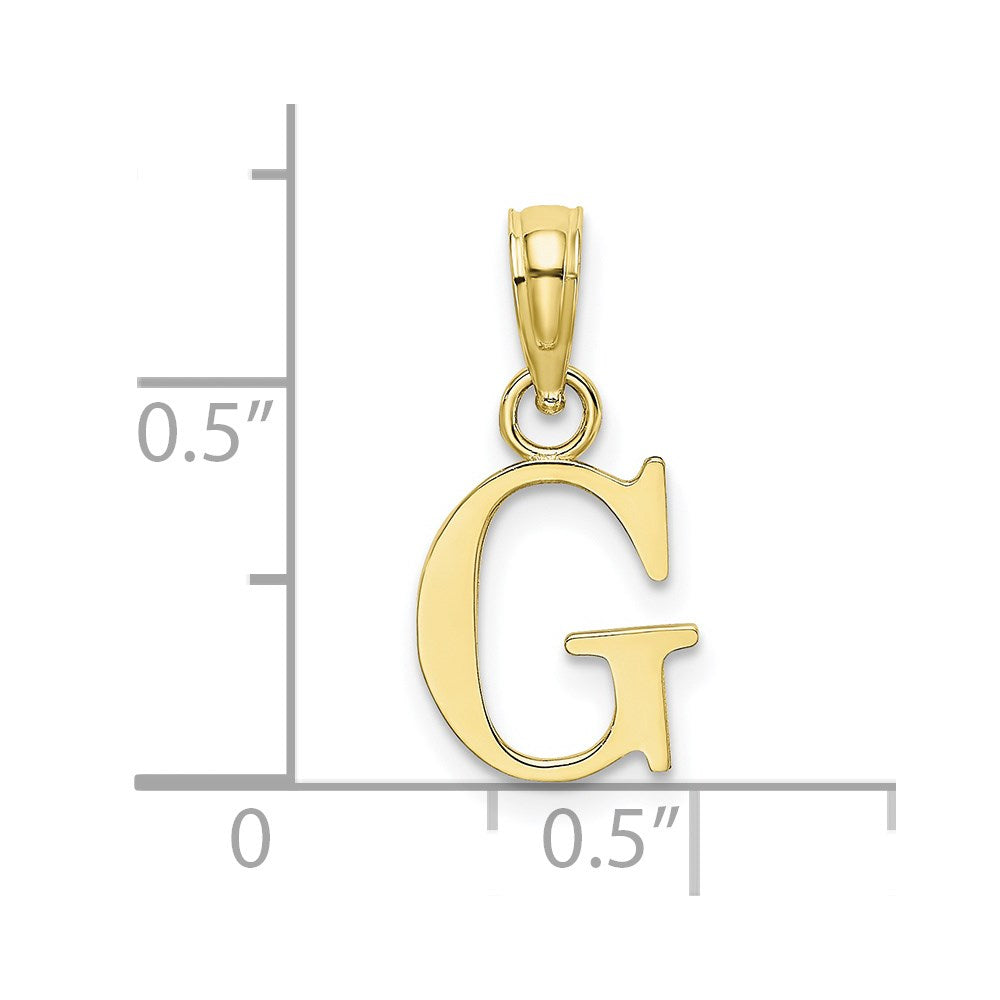 10K Yellow Gold 10K Polished G Block Initial Charm
