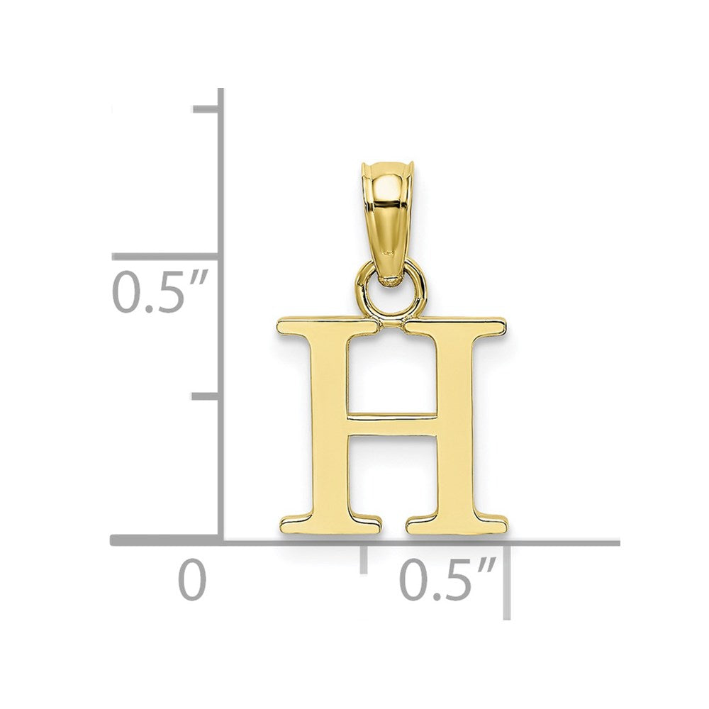 10K Yellow Gold 10K Polished H Block Initial Charm