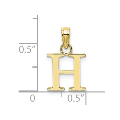 10K Yellow Gold 10K Polished H Block Initial Charm