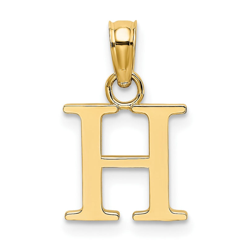 10K Yellow Gold 10K Polished H Block Initial Charm