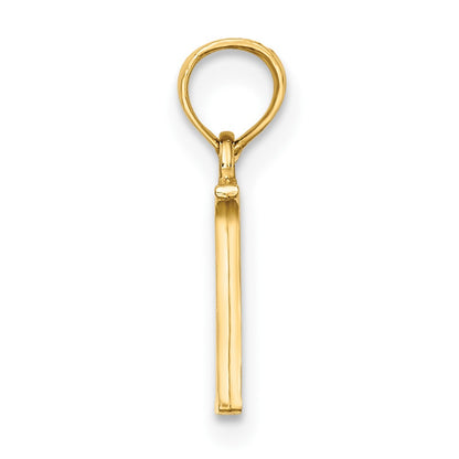 10K Yellow Gold 10K Polished N Block Initial Charm