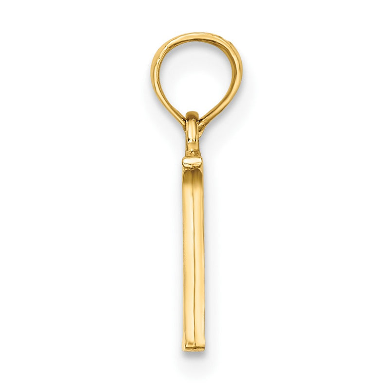 10K Yellow Gold 10K Polished N Block Initial Charm