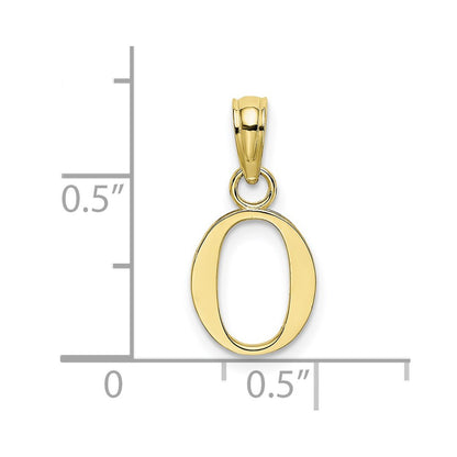 10K Yellow Gold 10K Polished O Block Initial Charm
