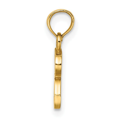 10K Yellow Gold 10K Polished R Block Initial Charm