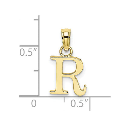10K Yellow Gold 10K Polished R Block Initial Charm