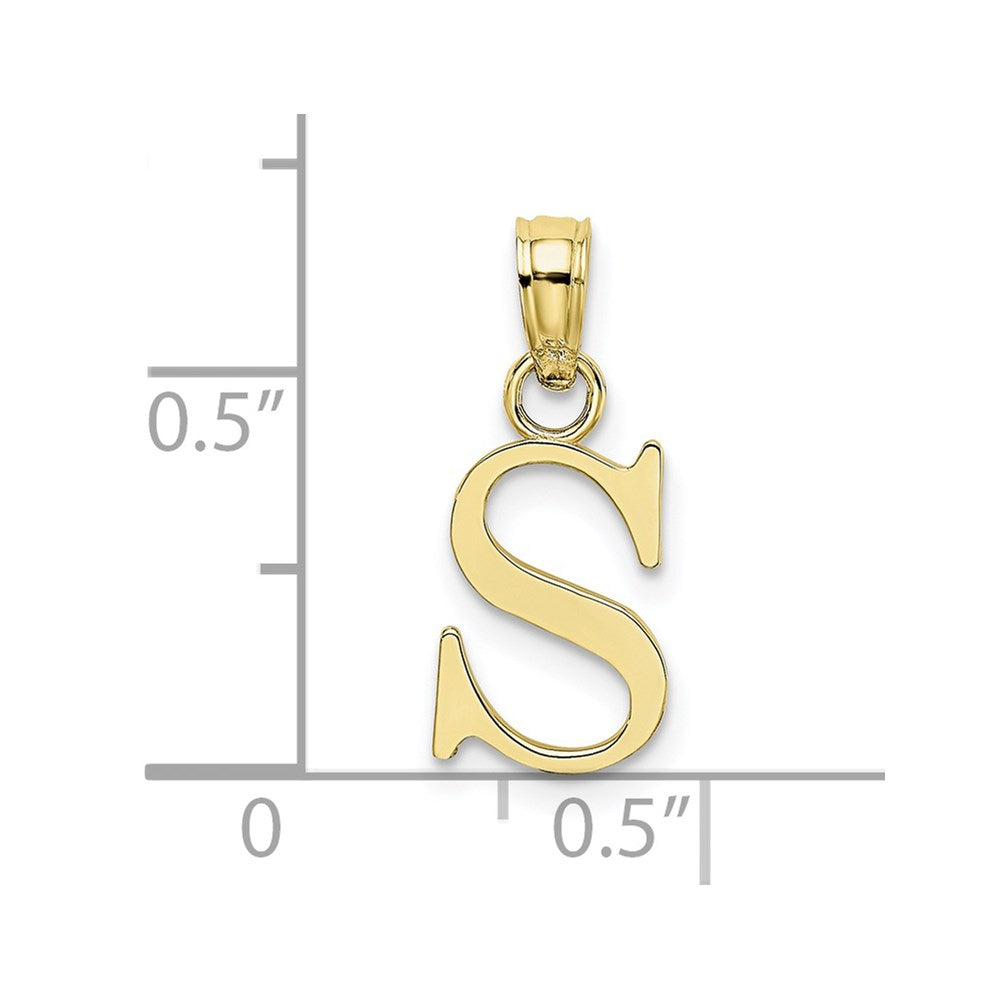 10K Yellow Gold 10K Polished S Block Initial Charm