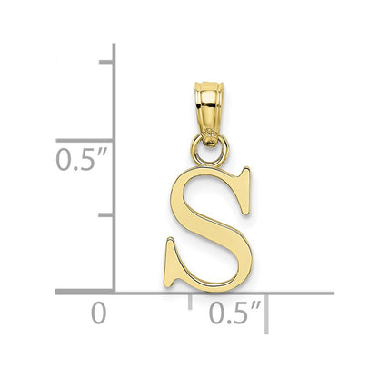 10K Yellow Gold 10K Polished S Block Initial Charm