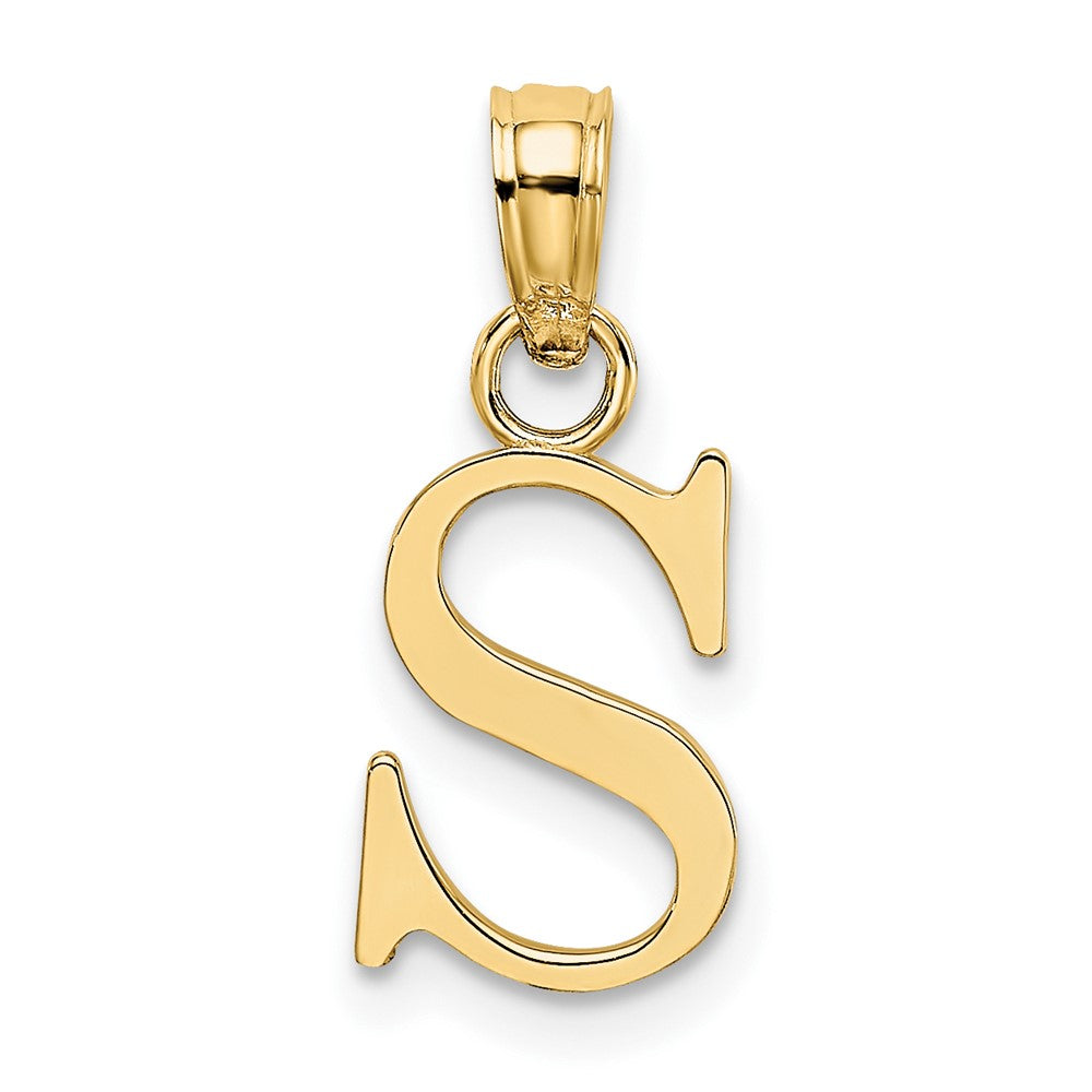 10K Yellow Gold 10K Polished S Block Initial Charm